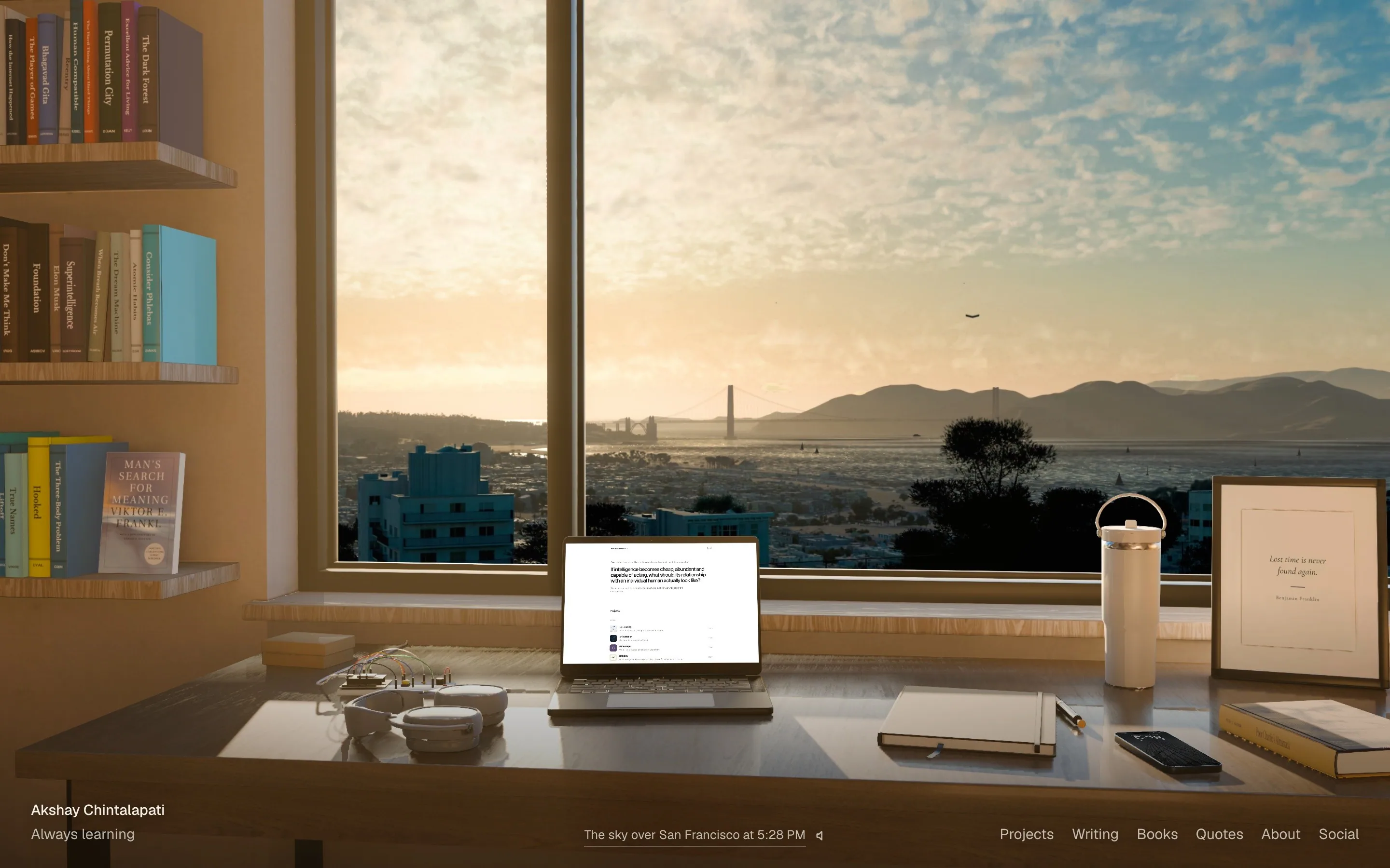 The homepage: the live 3D