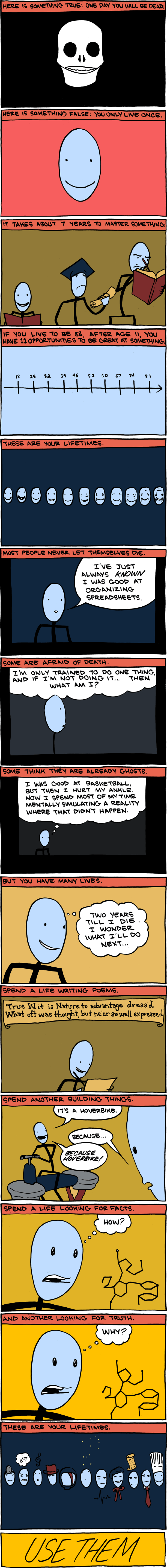 SMBC comic 'Many Lives Per Life' by Zach Weinersmith